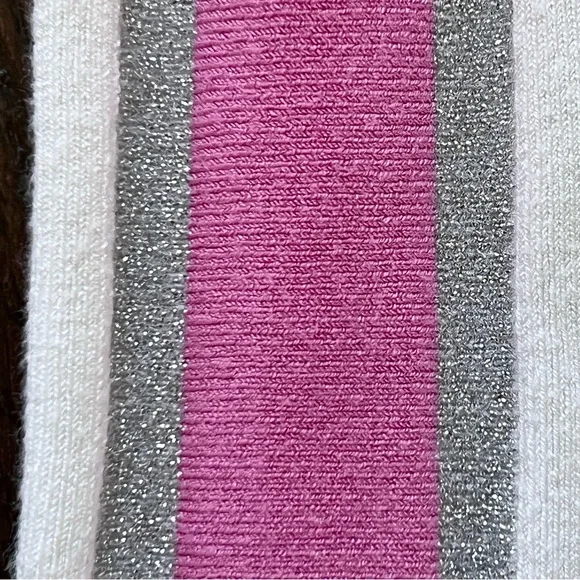 Bebe SPORT NWT White Pink Silver V-Neck Hoodie Long Sleeve Stretch Top Sz S - Picture 13 of 17